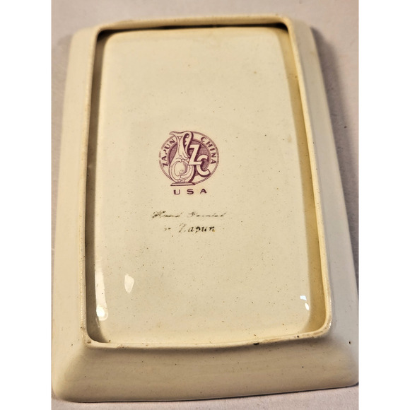 Vintage ZAPUN Porcelain Trinket/Pin Dish USA Hand Painted Magnolia Flowers - Picture 5 of 8